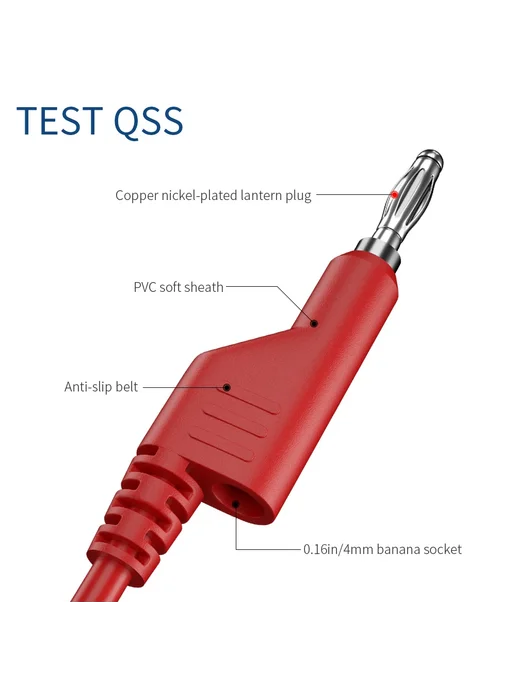 TEST QSS Банановые штекеры к зажимам "крокодил", 5 шт, 4 м, 5 шт, 4 м, фото 5