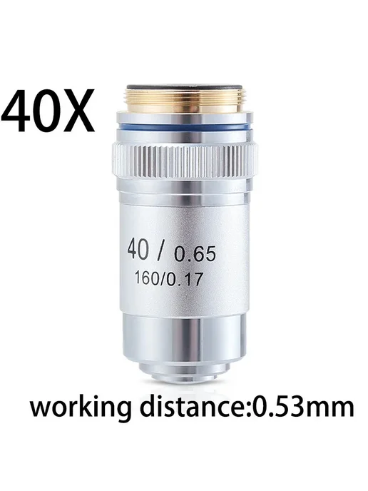 JLLSMCMGGX Объектив микроскопа 40X, NA 0.65, WD 0.53mm, вариант, фото 5