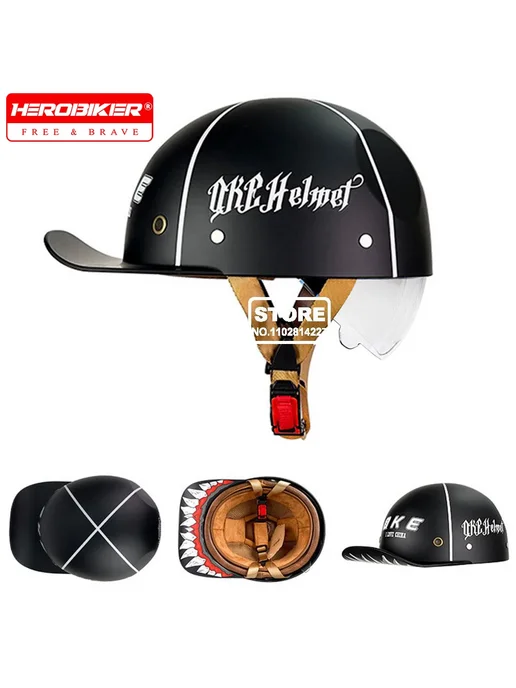 HEROBIKER Мотоциклетная бейсболка, полушлем для верховой езды, женский, вариант, фото 2