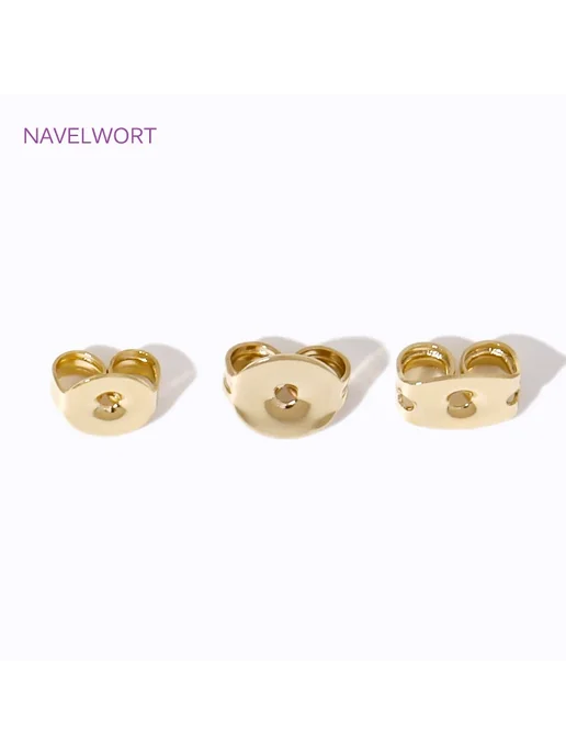 NAVELWORT Заглушки для сережек 14K Gold Plated 4mm*6mm, золотой, фото 5