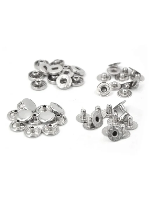Kalaso Пресс-шпильки из нержавеющей стали Silver 50 комплектов, серебристый, фото 2