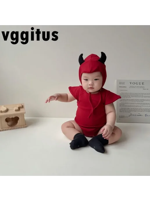 vggitus Корейское боди-комбинезон маленький дьявол B2841, черный, фото 2