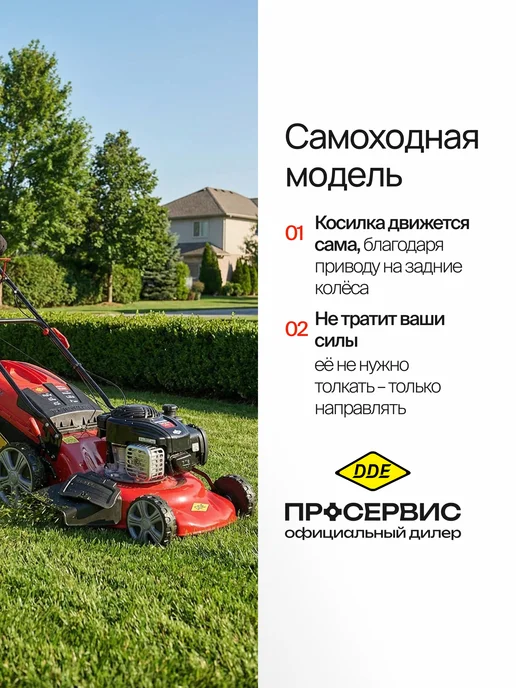 DDE Газонокосилка бензиновая самоходная с травосборником 4 л.с, 4 л, фото 3