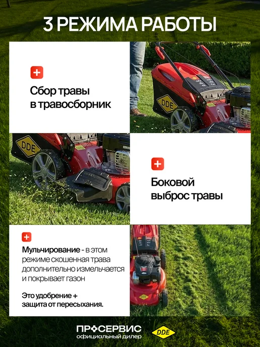 DDE Газонокосилка бензиновая самоходная с травосборником 4 л.с, 4 л, фото 4