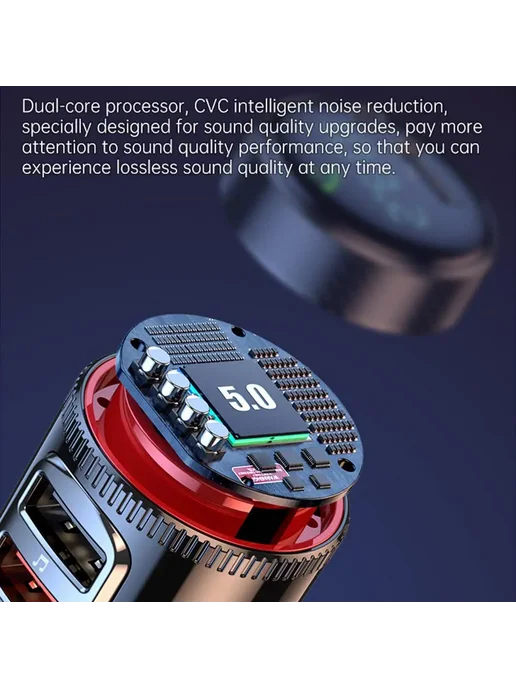 Нет бренда Автомобильный Bluetooth-совместимый плеер, FM-передатчик, мо, черный, фото 2