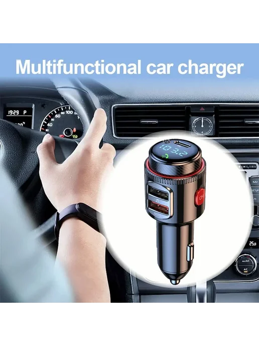 Нет бренда Автомобильный Bluetooth-совместимый плеер, FM-передатчик, мо, черный, фото 5