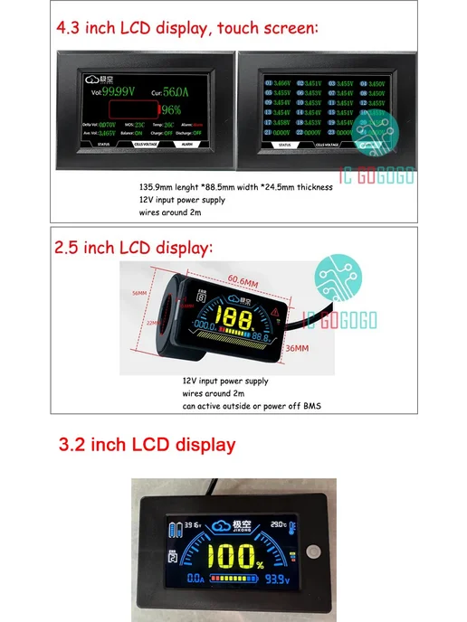 CHANGELIN Jikong JK Start 3000A 12V 24V, LCD 3.2", вариант, фото 4