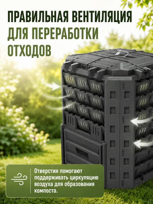 Prosperplast Компостер садовый Compogreen Woody 280 л с крышкой без дна, 350 л, фото 5