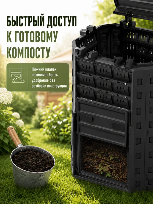 Prosperplast Компостер садовый Compogreen Woody 280 л с крышкой без дна, 350 л, фото 6