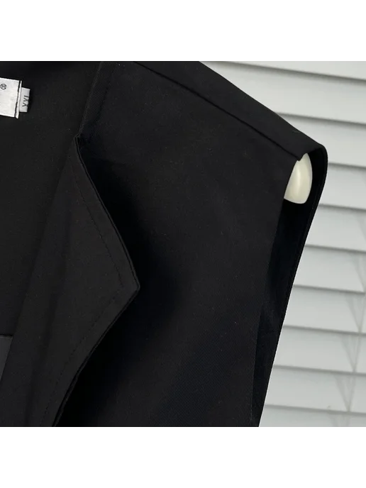 youyou Женский жилет XXXL полиэстер однотонный, черный, фото 6