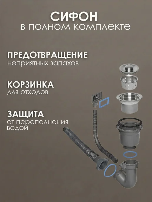 GoodSTUFF Мойка для кухни нержавейка 60х50, хром, 60x50, фото 8
