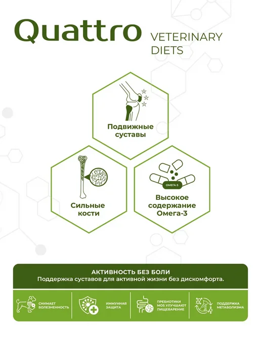 Сухой корм QUATTRO VETERINARY DIETS Joint Mobility для собак, крупные, средние, 12 кг, фото 2