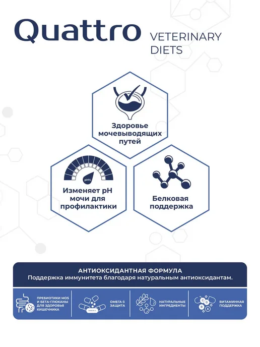 Сухой корм QUATTRO VETERINARY DIETS Urinary для собак, крупные, средние, 12 кг, фото 2
