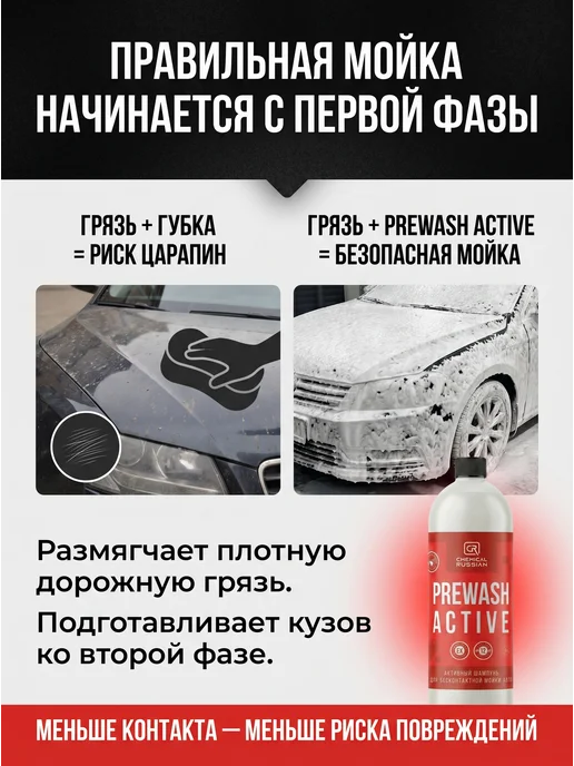Chemical Russian Автошампунь для бесконтактной мойки Prewash Active 1 л, 1 л, фото 5