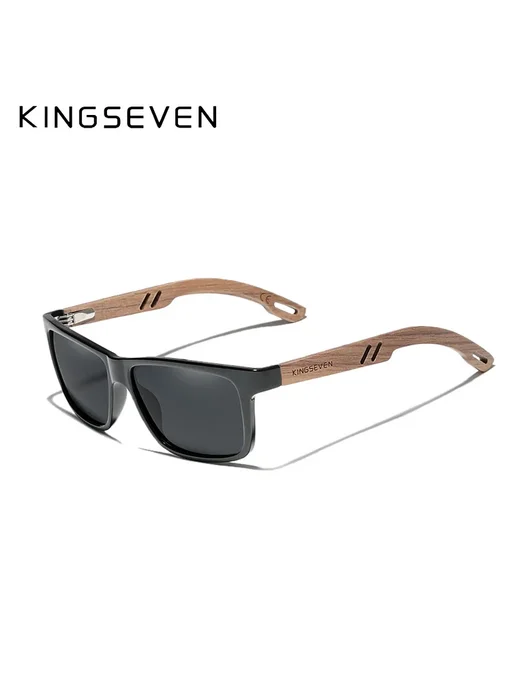 KingSeven солнцезащитные очки коричневые, черные линзы, коричневый, фото 2