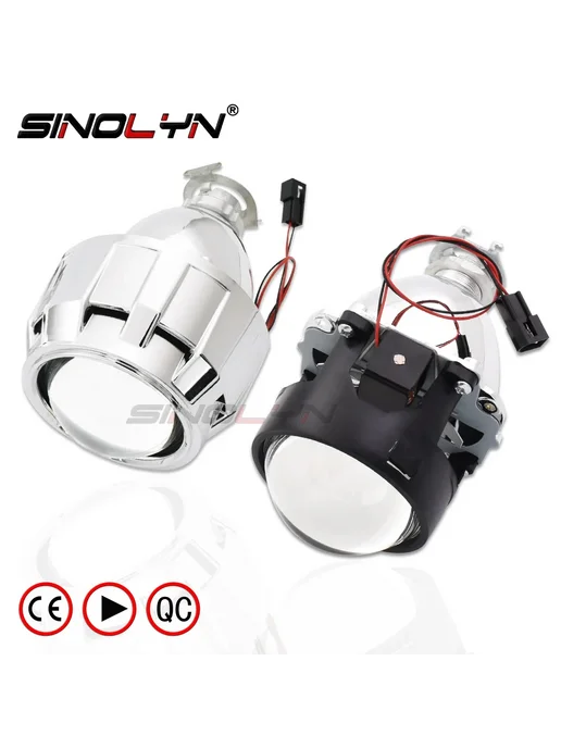 SINOLYN 2.5" Биксеноновые линзы для фар с серебряными шторка, серебристый, фото 2