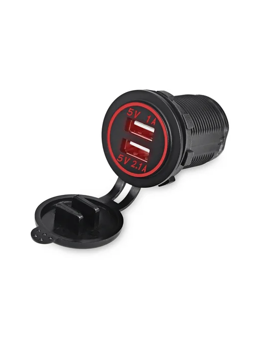 herorider Автомобильный адаптер USB-розетка 3.1A Red, красный