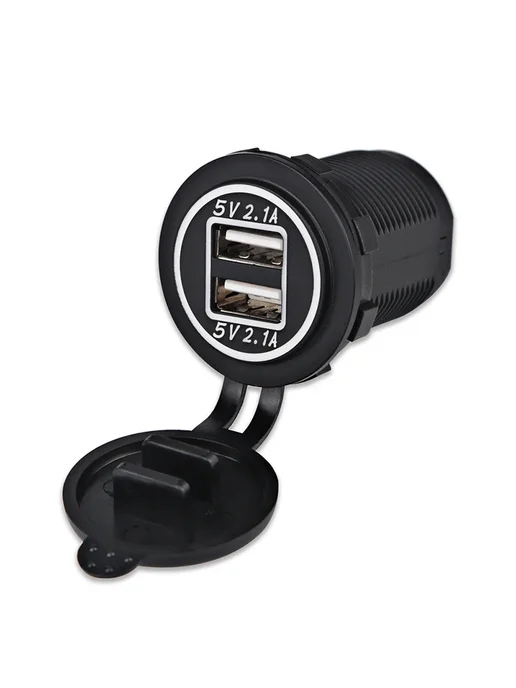 herorider Автомобильная USB-розетка 2x 2.1A, белая, белый