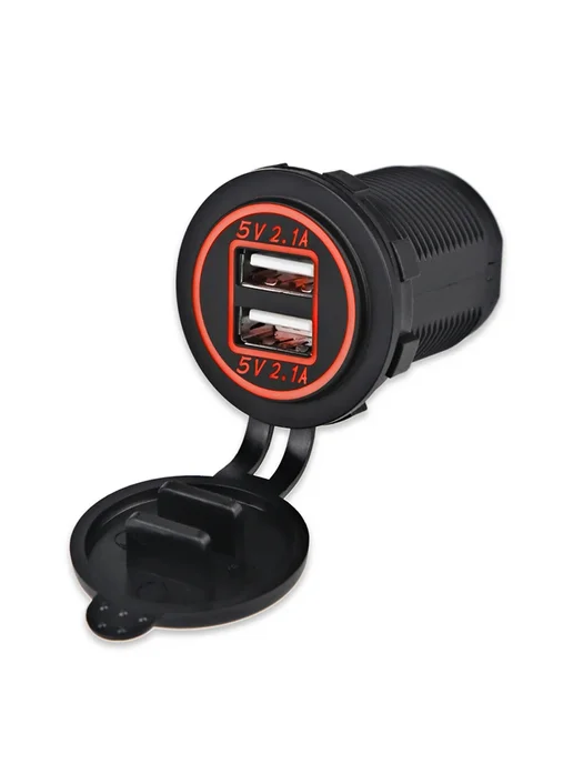 herorider Автомобильная USB-розетка 2x 2.1A, белая, черный