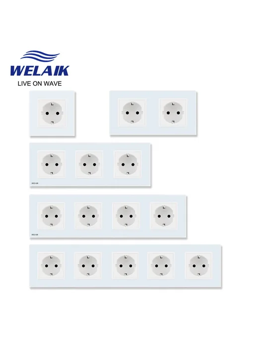 WELAIK Розетка Black 1 Socket 220В, бежевый, фото 2