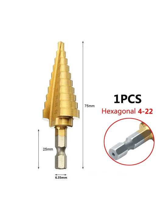 Fbiannely Колонковое буровое долото HSS 4-22 Hexagon Shank, вариант