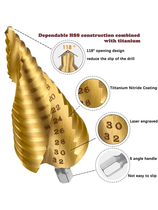 Fbiannely Колонковое буровое долото HSS 4-22 Hexagon Shank, вариант, фото 3