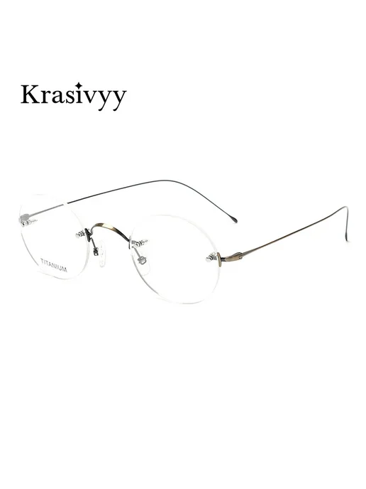 Krasivyy Винтажные круглые очки из титана Coppery Brown, титан, фото 2