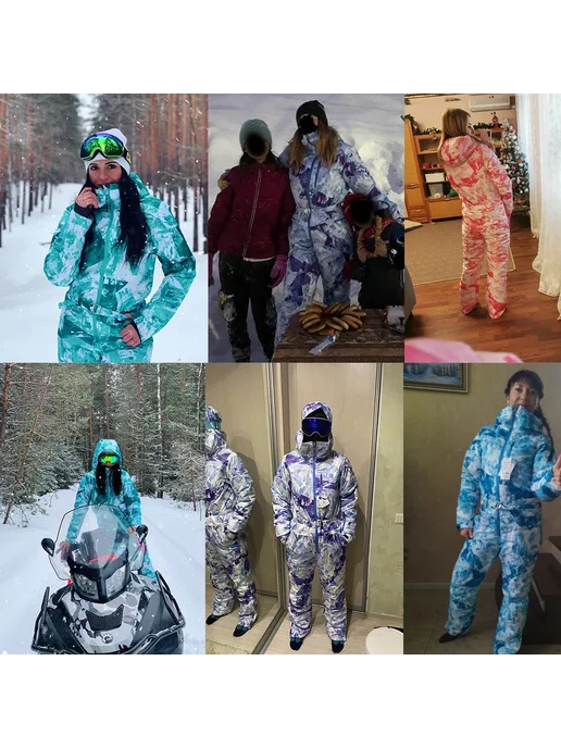 Женский лыжный комбинезон из полиэстера, розовый, фото 6