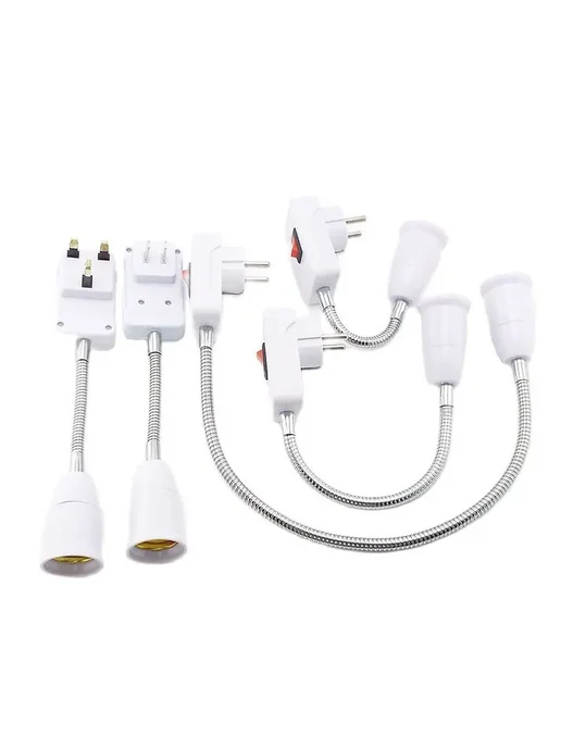 Нет бренда Гибкий удлинитель E27, белый, EU PLUG, 23cm, 43cm