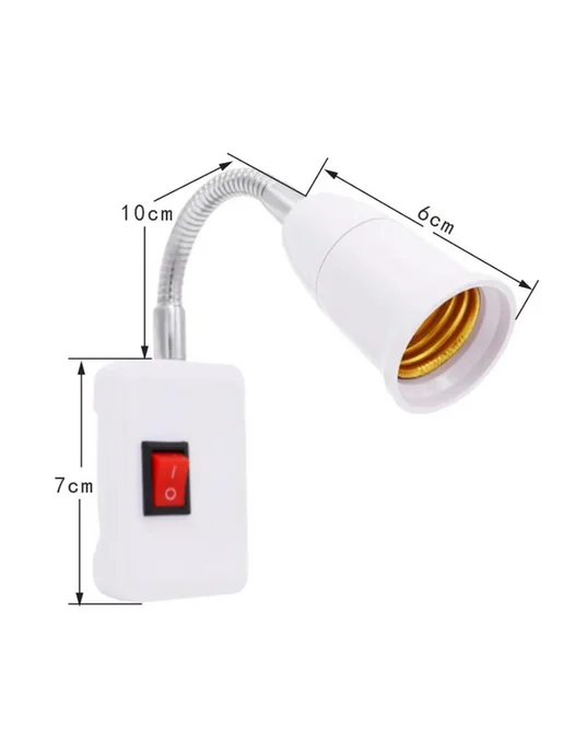 Нет бренда Гибкий удлинитель E27, белый, EU PLUG, 23cm, 43cm, фото 3