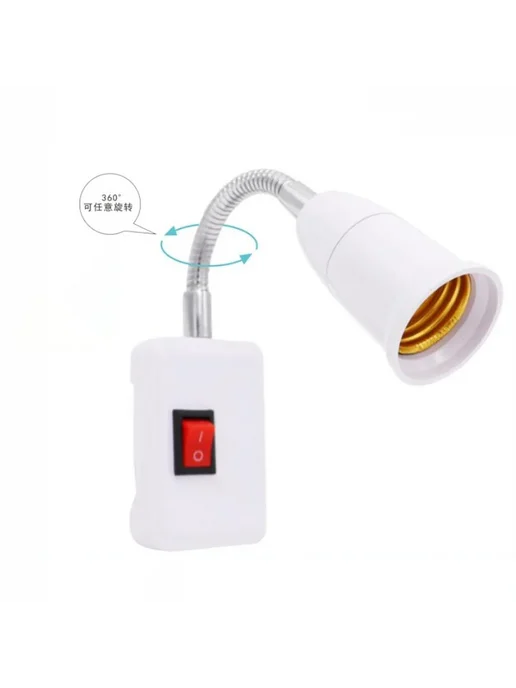 Нет бренда Гибкий удлинитель E27, белый, EU PLUG, 23cm, 43cm, фото 4
