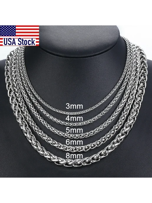 Trendsmax Цепочка из нержавеющей стали 24inch(60cm), Silver, черный, фото 2
