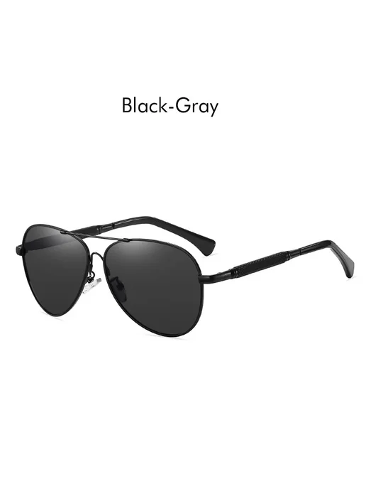 LIOUMO Солнцезащитные очки Black-Gray, серые линзы, серый
