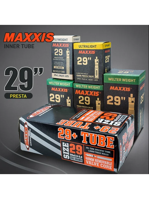 Maxxis 29" велотрубка, 48мм Presta, 1pc type 4, вариант, фото 2
