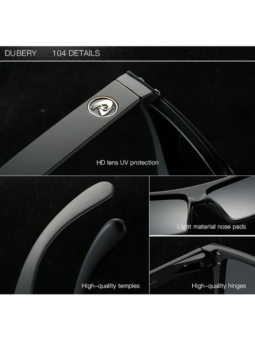 Dubery солнцезащитные очки, линзы C7, UV400, вариант, фото 6