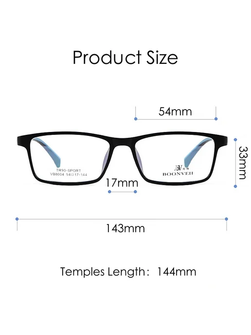 YIMARUILI Очки Black Transparent, TR90+Pure Titanium 8822T, черный, фото 4