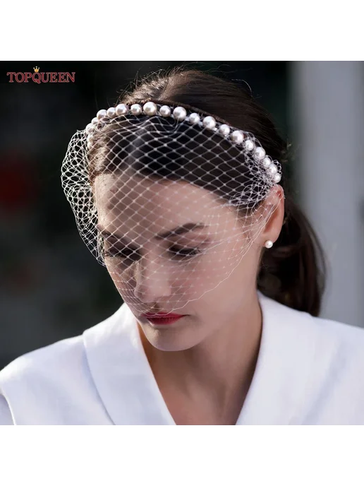 TOPQUEEN Вуаль свадебная сетчатая цвет 11-w, 11 Вт