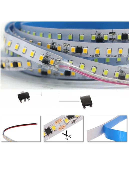 Viktorovna Светодиодная лента 5м, cool white, 120leds м, 8mm, 5 м
