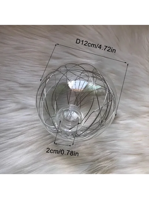 Нет бренда Стеклянный абажур silver wire D12cm, серебристый