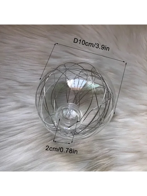 Нет бренда Стеклянный абажур для подвесной лампы silver wire D10cm, серебристый