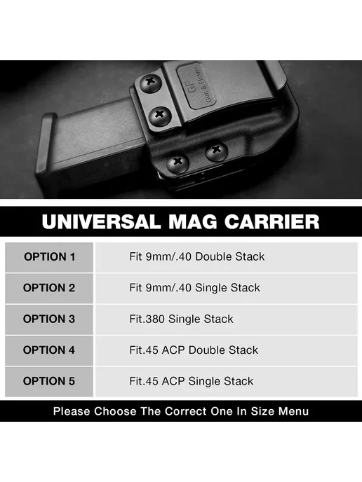 Нет бренда Кобура Universal Mag Holster 9mm .40 Double Stack, Кобура .45 ACP Double, фото 2