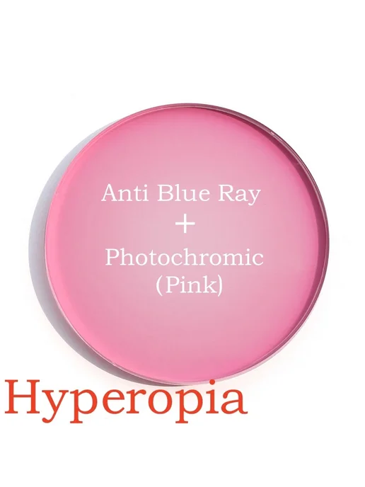 MOMOJA Фотохромные линзы Pink Hyperopia 1.56, розовый