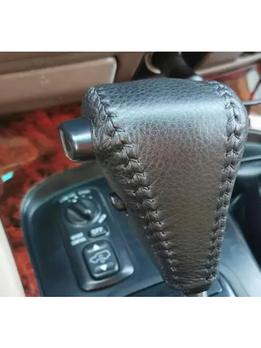 Нет бренда Кожаный чехол на ручку КПП Toyota Land Cruiser LC100 LC80, B, черный