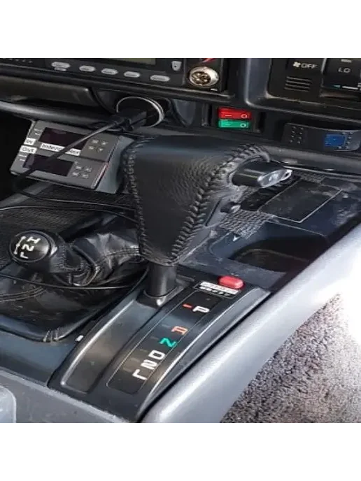 Нет бренда Кожаный чехол на ручку КПП Toyota Land Cruiser LC100 LC80, B, черный, фото 3