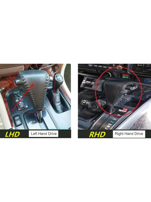 Нет бренда Кожаный чехол на ручку КПП Toyota Land Cruiser LC100 LC80, B, черный, фото 5