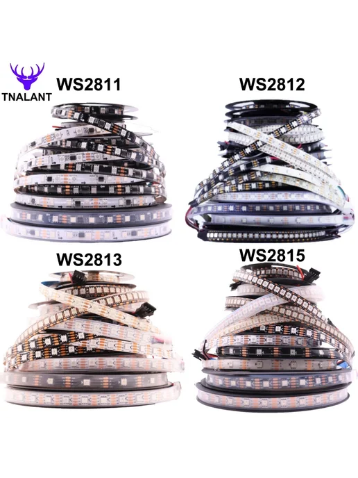 TNALANT WS2815 RGB лента 5M, 30 LED, 12V, White PCB, белый, фото 2