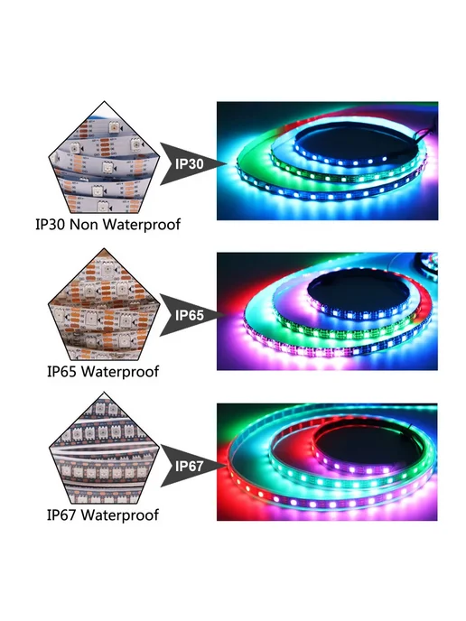 TNALANT WS2815 RGB лента 5M, 30 LED, 12V, White PCB, белый, фото 4