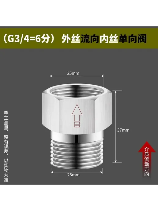 Нет бренда Обратный клапан нержавеющая сталь 304 G1l4 BSPP M-M, односторонний G3 4 BSPP
