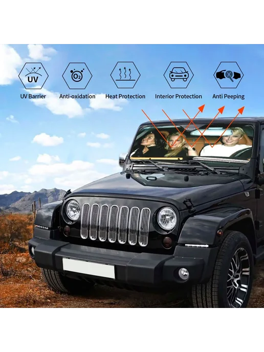 Нет бренда Солнцезащитный козырек в салон авто 130x70 см, W 130cm H 70c, 130x70 см, фото 3