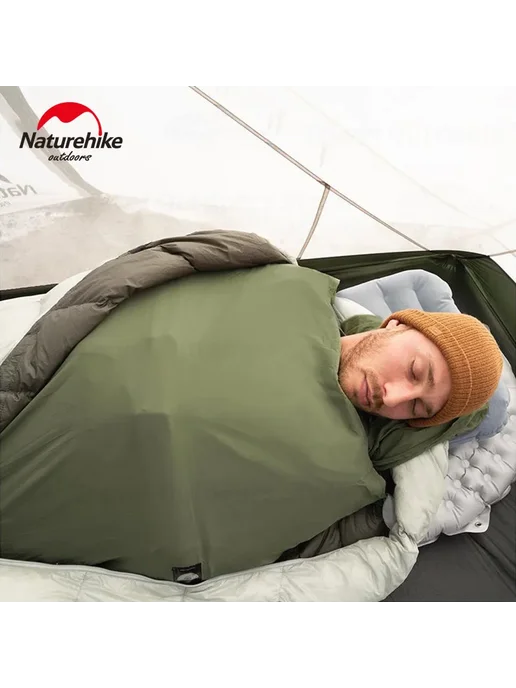 Naturehike Фейерверк вкладыш для спального мешка, зеленый си, зеленый, фото 7
